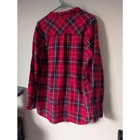 Women's MERONA Red Navy Plaid Button Down Shirt Plus XXL - Picture 4 of 4